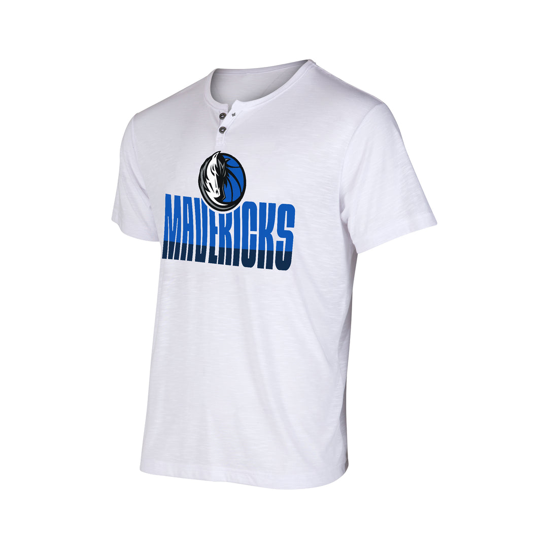 DALLAS MAVERICKS CONCEPT SPORTS MENS 1/4 BUTTON TEE