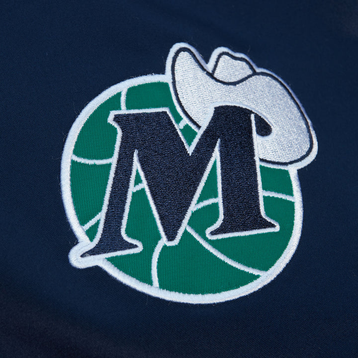 DALLAS MAVERICKS MITCHELL & NESS NAVY BLUE MAVS M-HAT SATIN JACKET