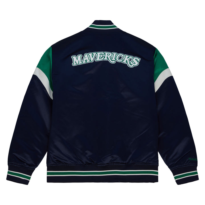 DALLAS MAVERICKS MITCHELL & NESS NAVY BLUE M-HAT SATIN JACKET