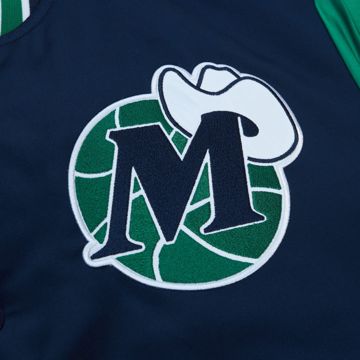 DALLAS MAVERICKS MITCHELL & NESS NAVY BLUE M-HAT SATIN JACKET