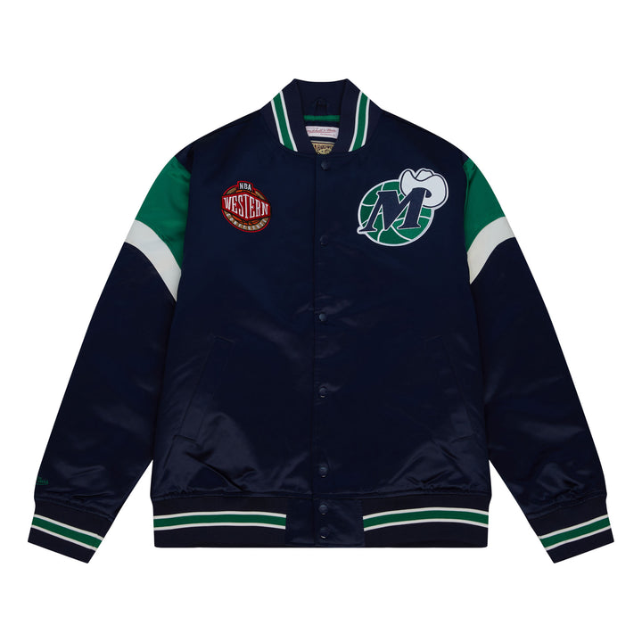 DALLAS MAVERICKS MITCHELL & NESS NAVY BLUE M-HAT SATIN JACKET