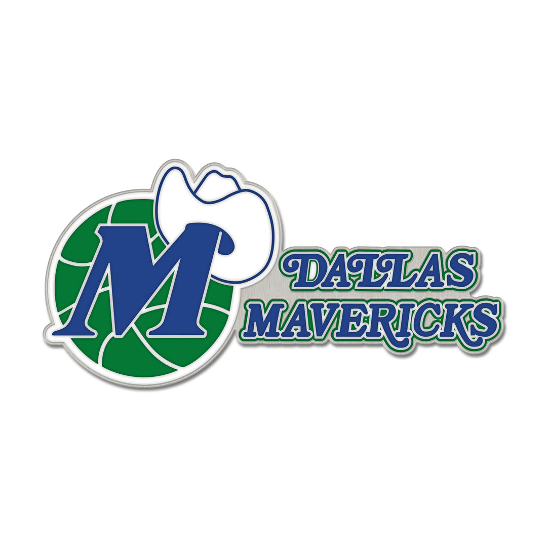 DALLAS MAVERICKS WINCRAFT HARDWOOD CLASSIC WORDMARK M-HAT LAPEL PIN