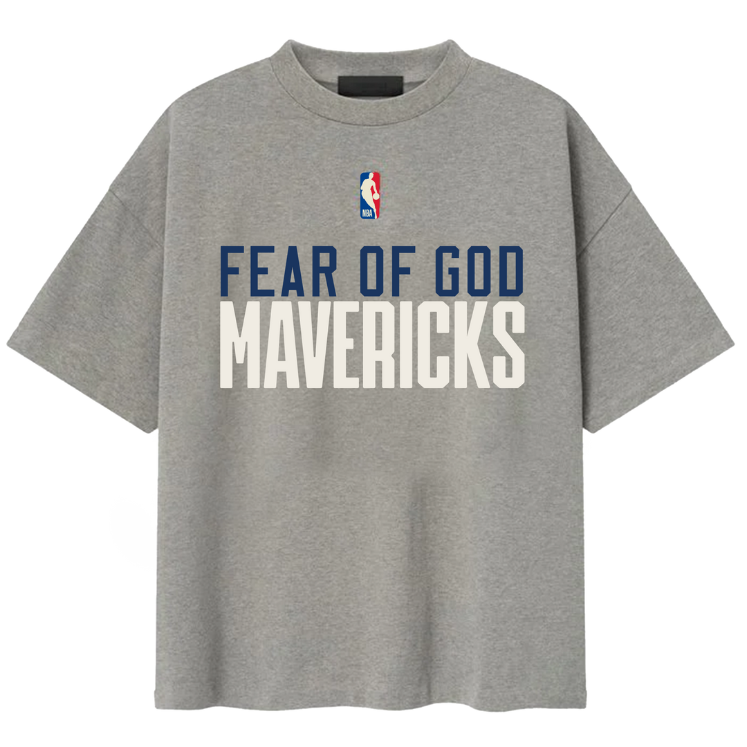 DALLAS MAVERICKS FEAR OF GOD DARK HEATHER ESSENTIALS SHORT SLEEVE TEE