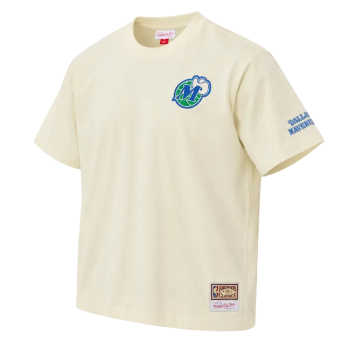 Dallas Mavericks Mitchell & Ness Cream Oversized Shortsleeve Tee