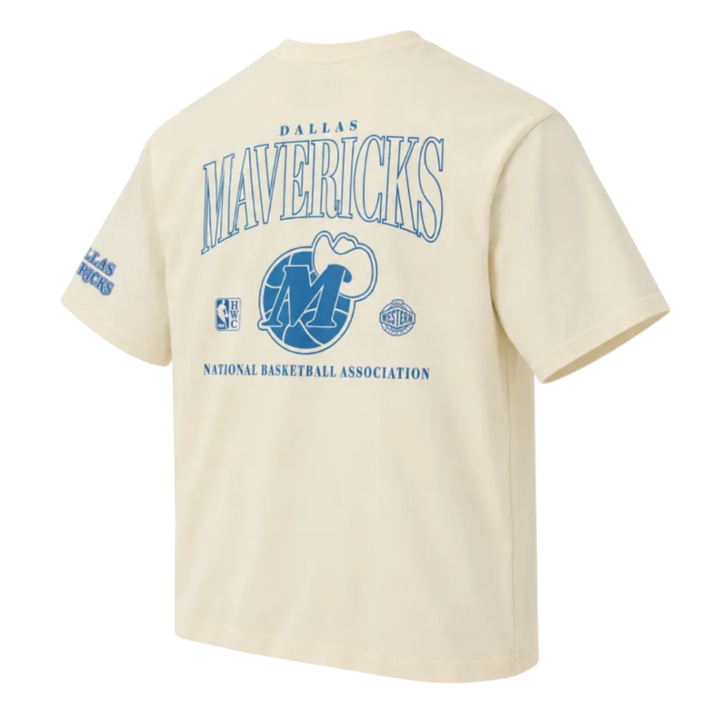 Dallas Mavericks Mitchell & Ness Cream Oversized Shortsleeve Tee