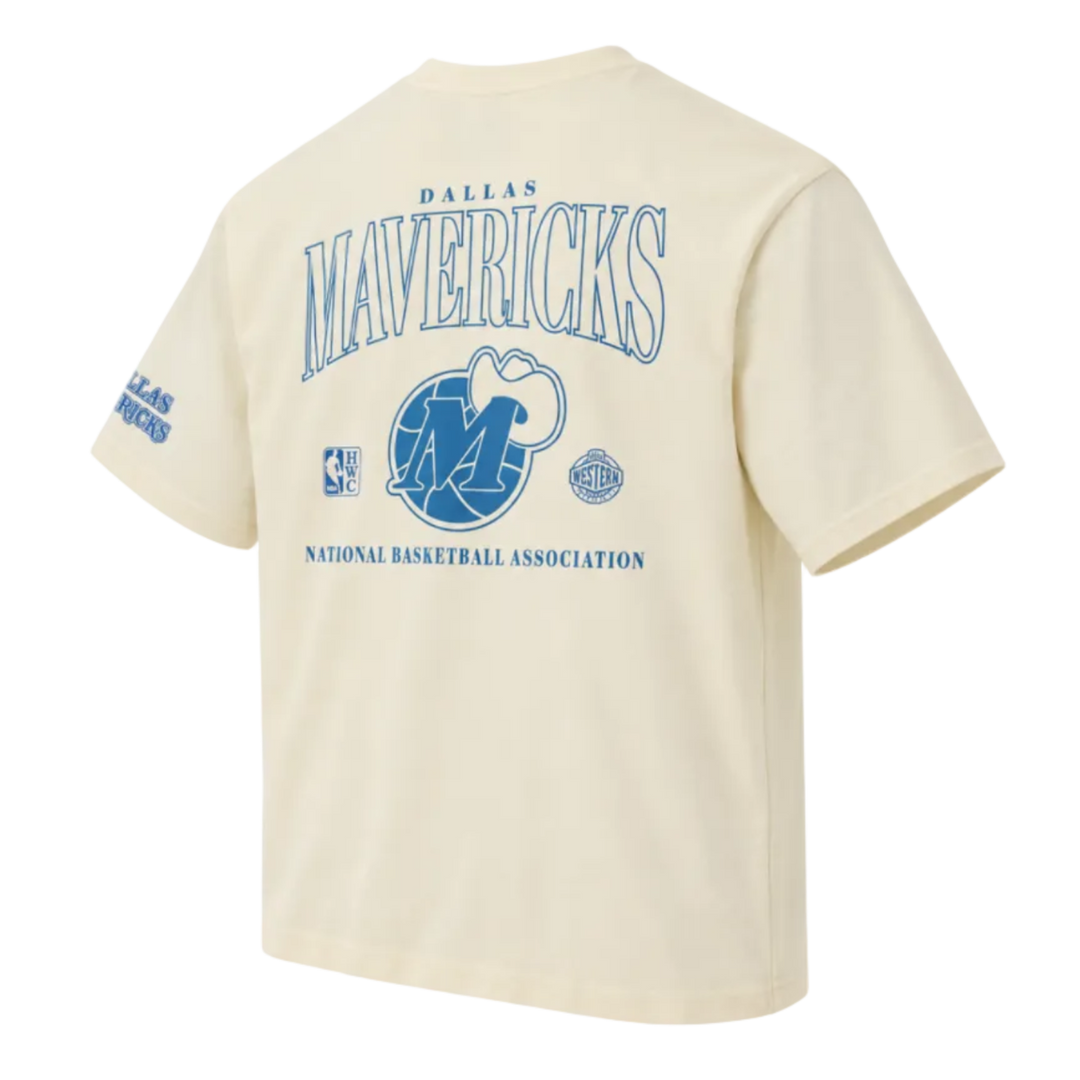 Dallas Mavericks Mitchell & Ness Cream Oversized Shortsleeve Tee