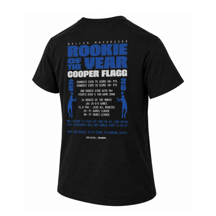 Dallas Mavericks Youth Cooper Flagg Rookie Of The Year Chain Tee