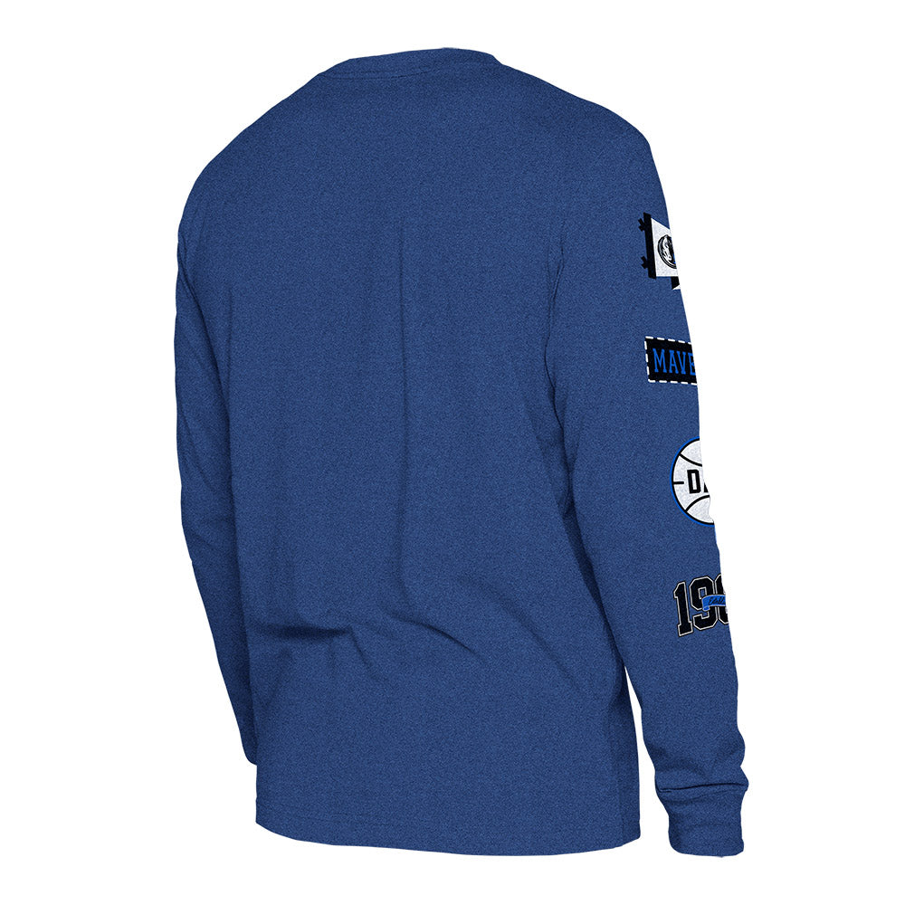 DALLAS MAVERICKS NEW ERA ROYAL PATCH WORK CREWNECK