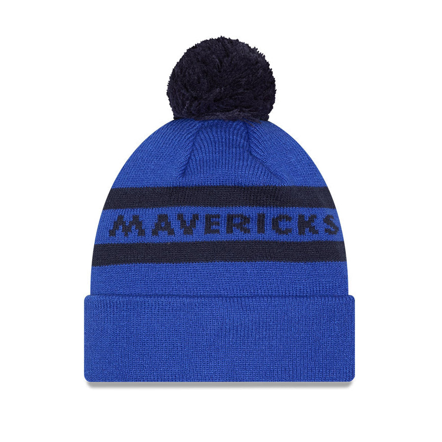 DALLAS MAVERICKS NEW ERA YOUTH HORSEHEAD ROYAL POM KNIT CAP
