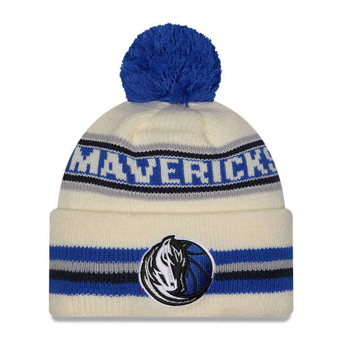 DALLAS MAVERICKS NEW ERA STRIPED POM KNIT CAP