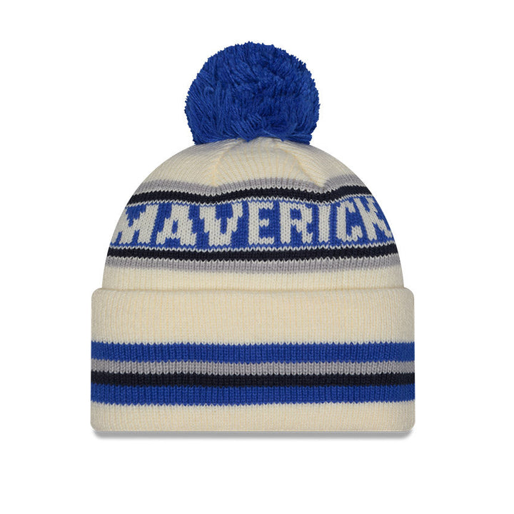 DALLAS MAVERICKS NEW ERA YOUTH STRIPED POM KNIT CAP