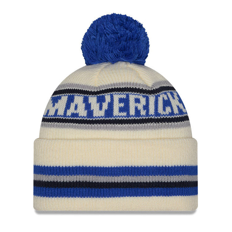 DALLAS MAVERICKS NEW ERA STRIPED POM KNIT CAP