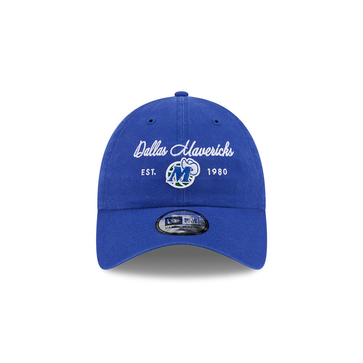Dallas Mavericks New Era Royal Script Hardwood Classic Adjustable Cap