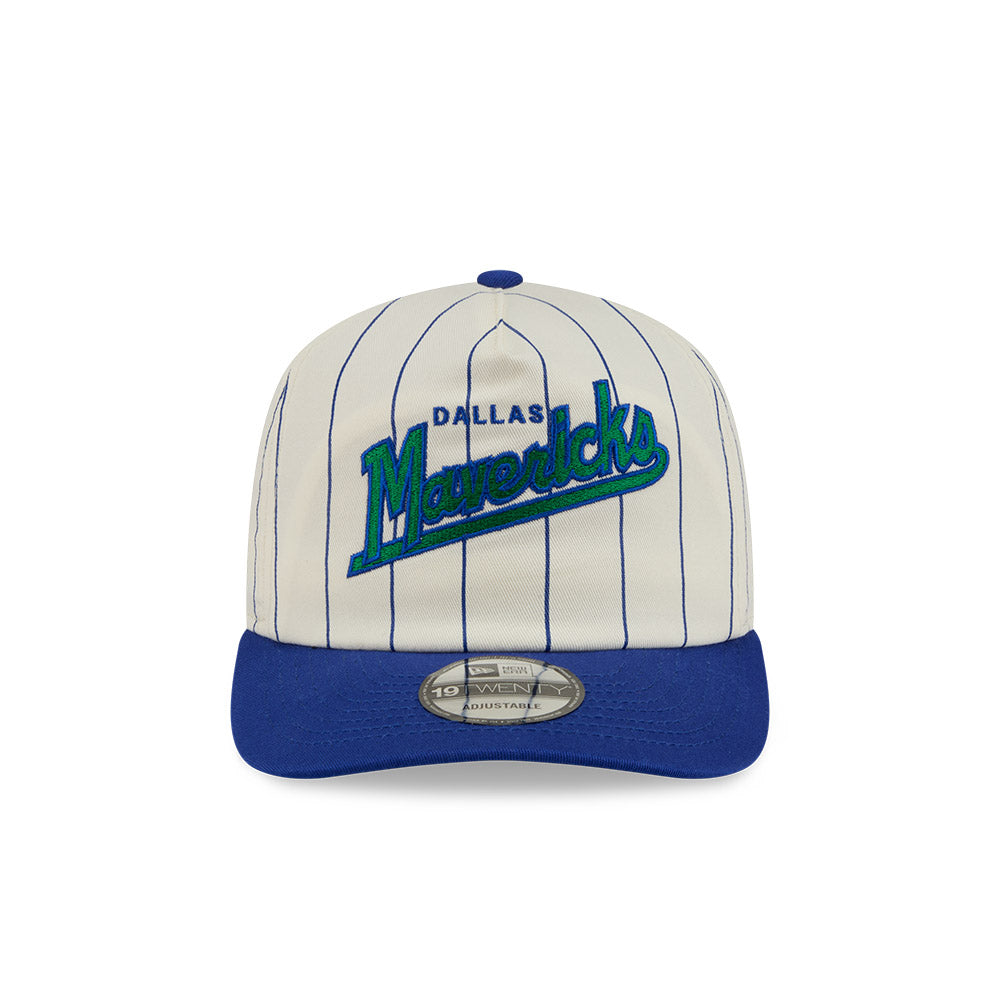 Dallas Mavericks New Era Cream Pinstripe Snapback Cap
