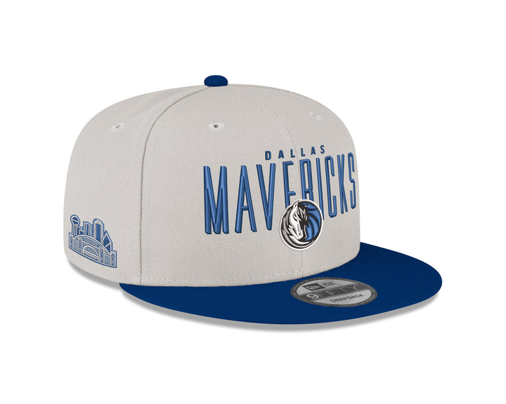 DALLAS MAVERICKS NEW ERA TWO TONED CREAM AND NAVY 950 SNAPBACK CAP