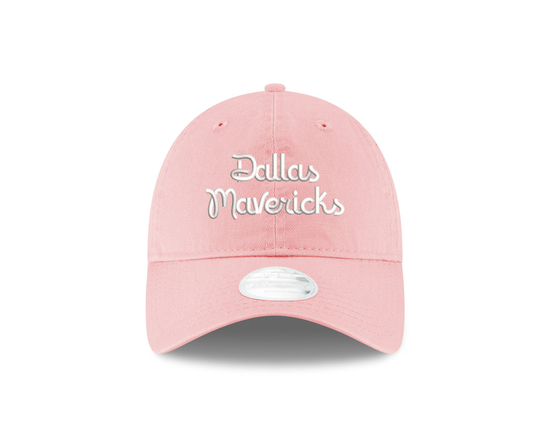 DALLAS MAVERICKS NEW ERA PINK SCRIPT 920 ADJUSTABLE CAP