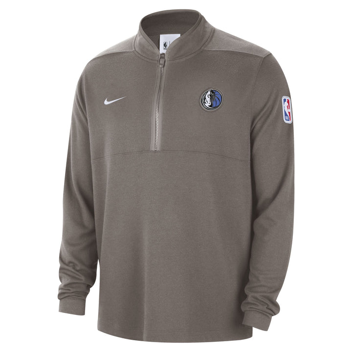 DALLAS MAVERICKS NIKE GRAY 1/4 ZIP LONG SLEEVE TOP