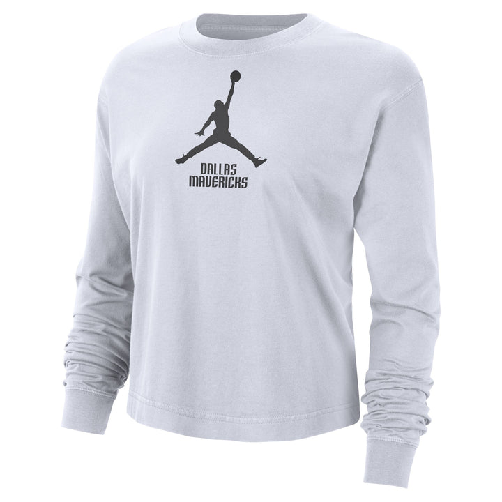 DALLAS MAVERICKS NIKE WOMEN'S WHITE LONG SLEEVE JORDAN TEE