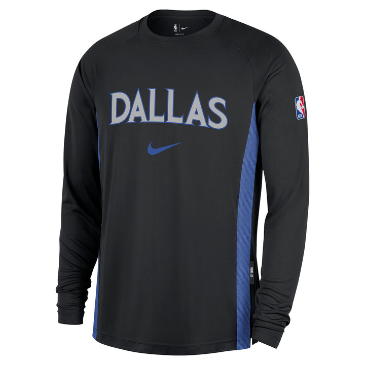 DALLAS MAVERICKS NIKE 2025-26 CITY EDITION BLACK LONG SLEEVE WARM-UP TOP