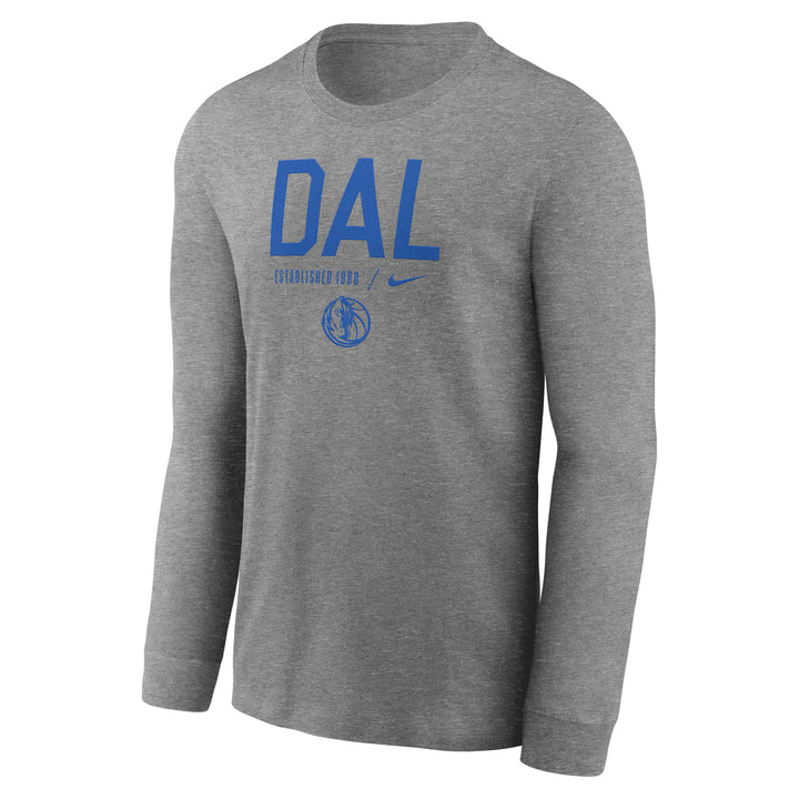 DALLAS MAVERICKS NIKE HEATHER DAL LONG SLEEVE TEE