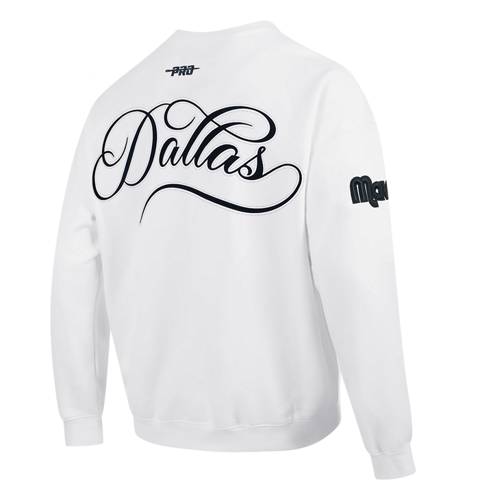 DALLAS MAVERICKS PRO STANDARD WHITE CURSIVE WORDMARK LONG SLEEVE TOP