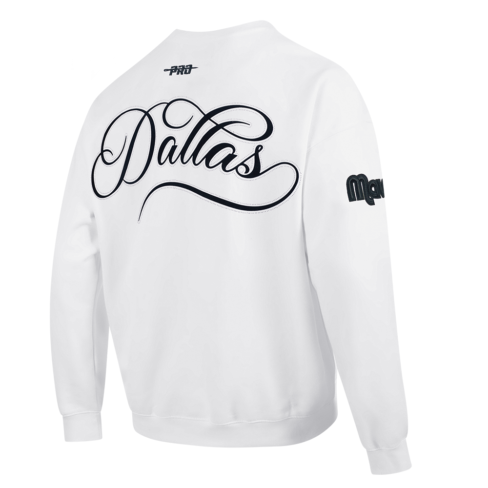 DALLAS MAVERICKS PRO STANDARD WHITE CURSIVE WORDMARK LONG SLEEVE TOP