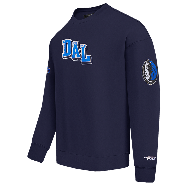 DALLAS MAVERICKS PRO STANDARD NAVY CURSIVE WORDMARK CREWNECK