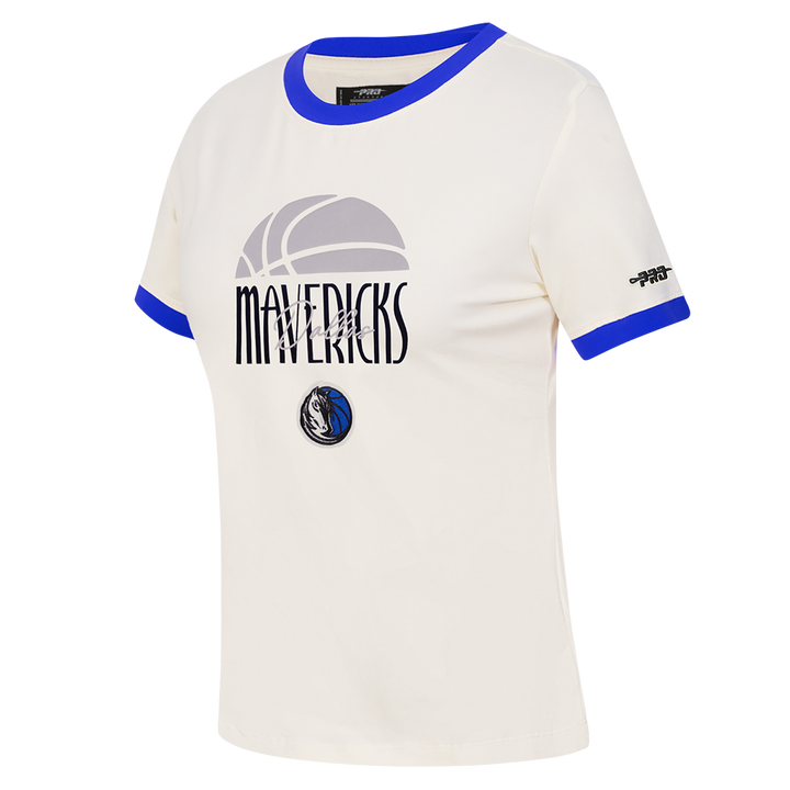 Dallas Mavericks Pro Standard Women's Eggshell Ringer Tee