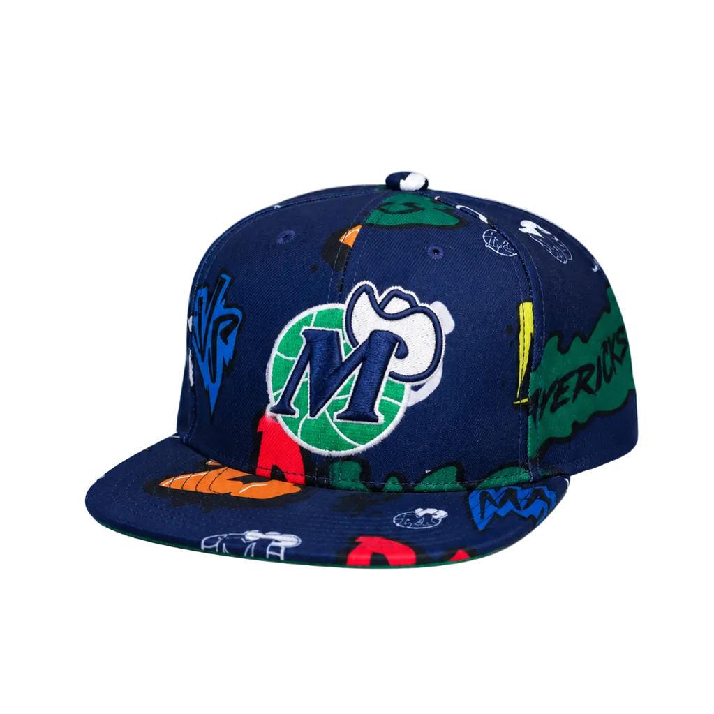 Dallas Mavericks Mitchell &amp; Ness Hardwood Classic Sticker Snapback