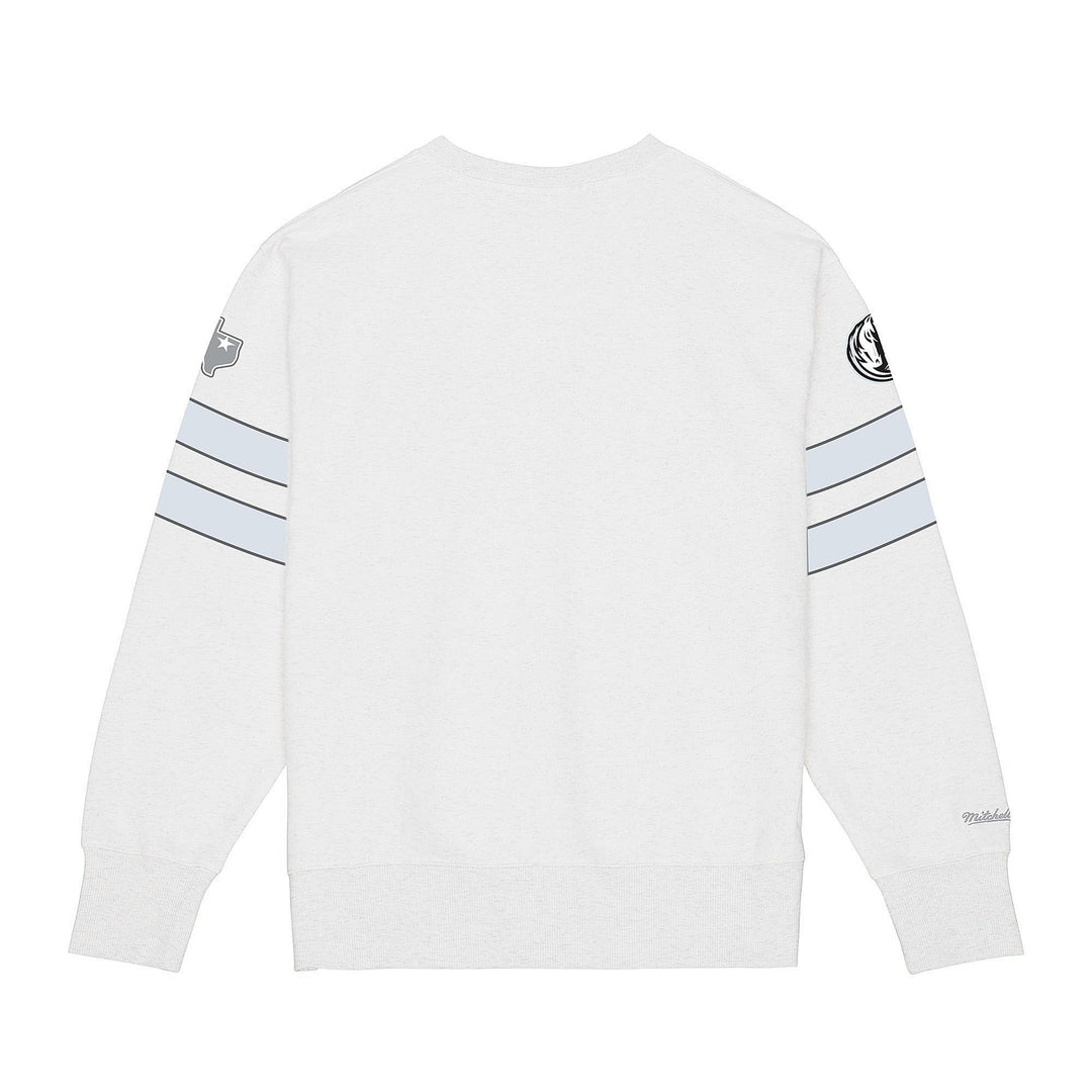 DALLAS MAVERICKS MITCHELL & NESS CITY EDITION 2024-25 WHITE STRIPED MAVS CREWNECK