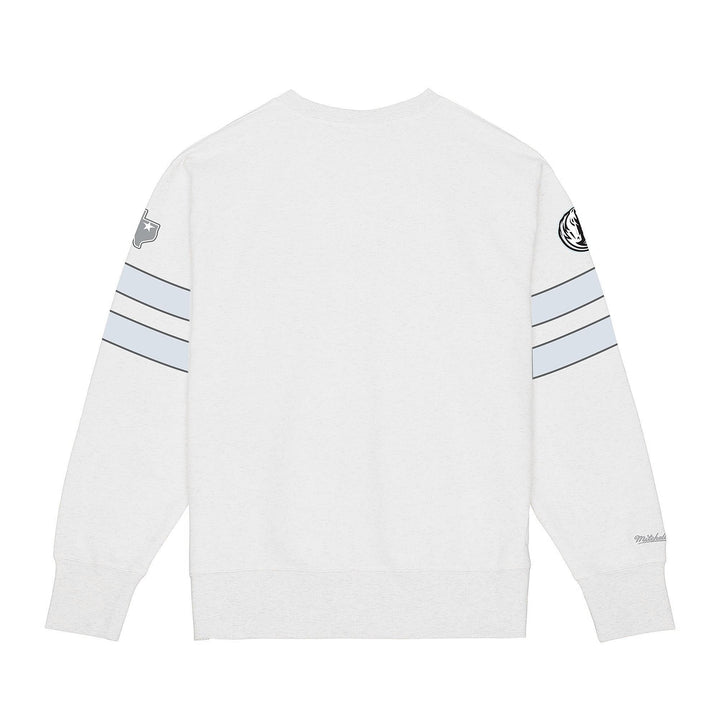 DALLAS MAVERICKS MITCHELL & NESS CITY EDITION 2024-25 WHITE STRIPED MAVS CREWNECK