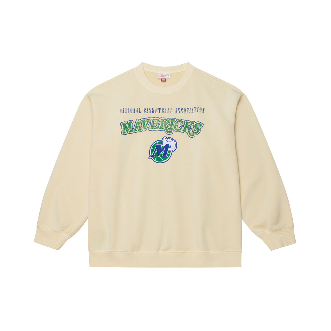 DALLAS MAVERICKS MITCHELL & NESS 45TH ANNIVERSARY HARDWOOD CLASSIC DOWNTOWN CREWNECK