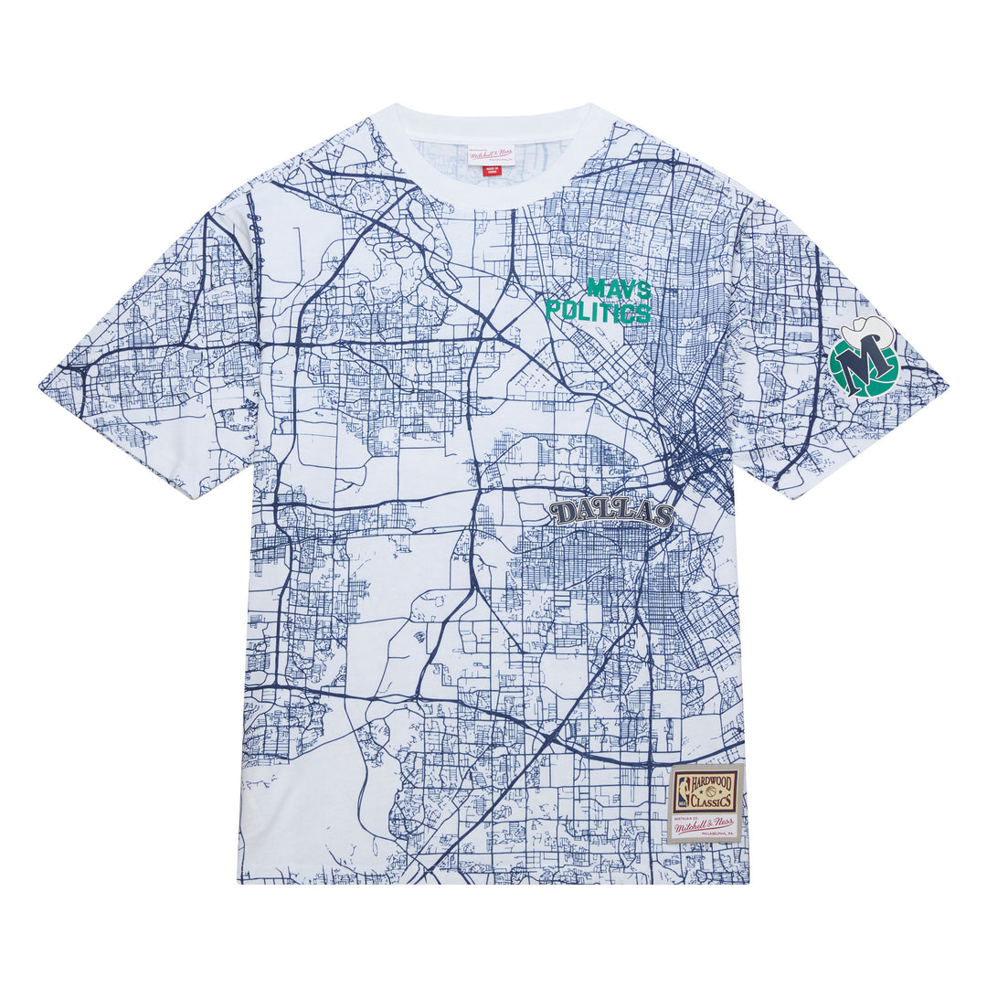 DALLAS MAVERICKS X SNEAKER POLITICS CITY MAP SHORT SLEEVE TEE