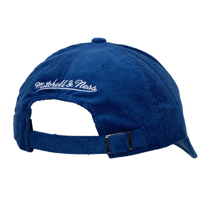 DALLAS MAVERICKS MITCHELL & NESS 45TH ANNIVERSARY HARDWOOD CLASSIC BLUE CORDUROY DALLAS SNAPBACK CAP