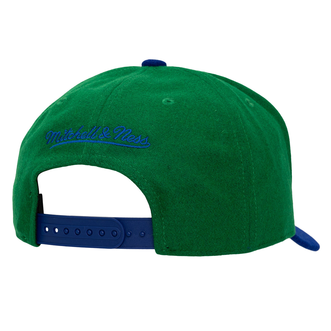 DALLAS MAVERICKS MITCHELL & NESS 45TH ANNIVERSARY HARDWOOD CLASSIC GREEN WOOL MAVERICKS SNAPBACK CAP
