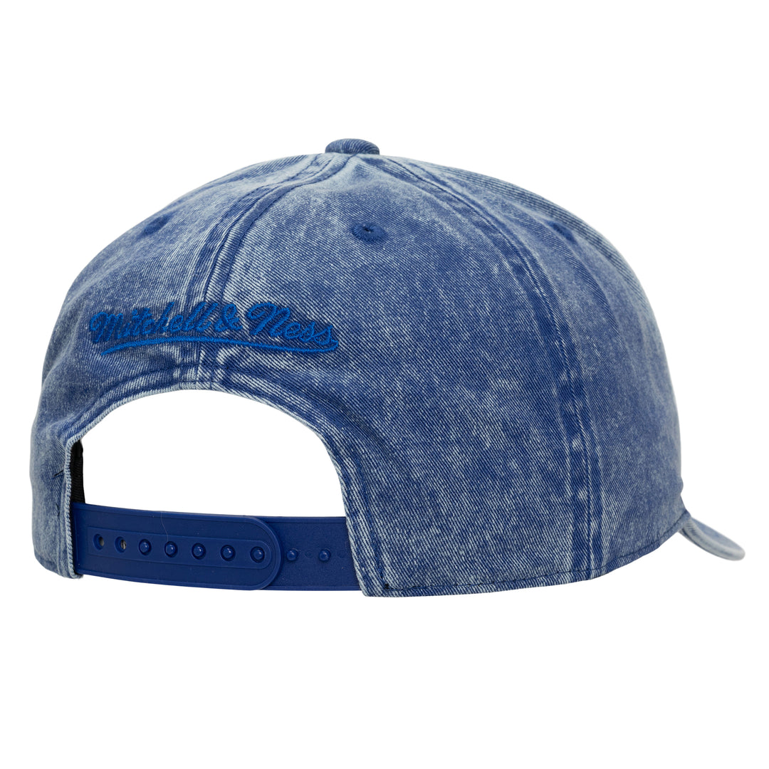 DALLAS MAVERICKS MITCHELL & NESS 45TH ANNIVERSARY HARDWOOD CLASSIC WASHED DENIM SNAPBACK CAP