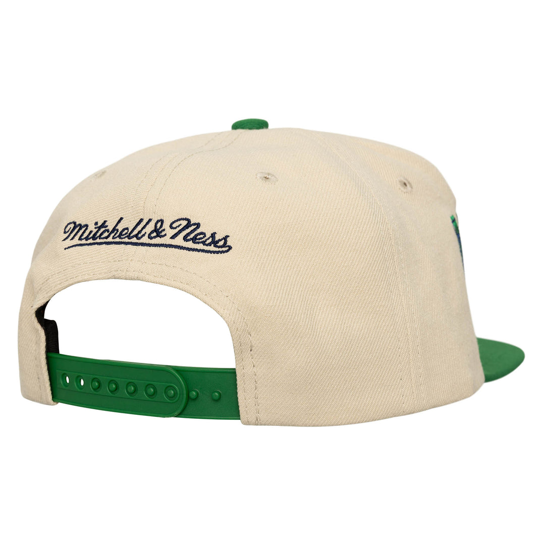 DALLAS MAVERICKS MITCHELL & NESS CREAM M-HAT WORDMARK SNAPBACK CAP
