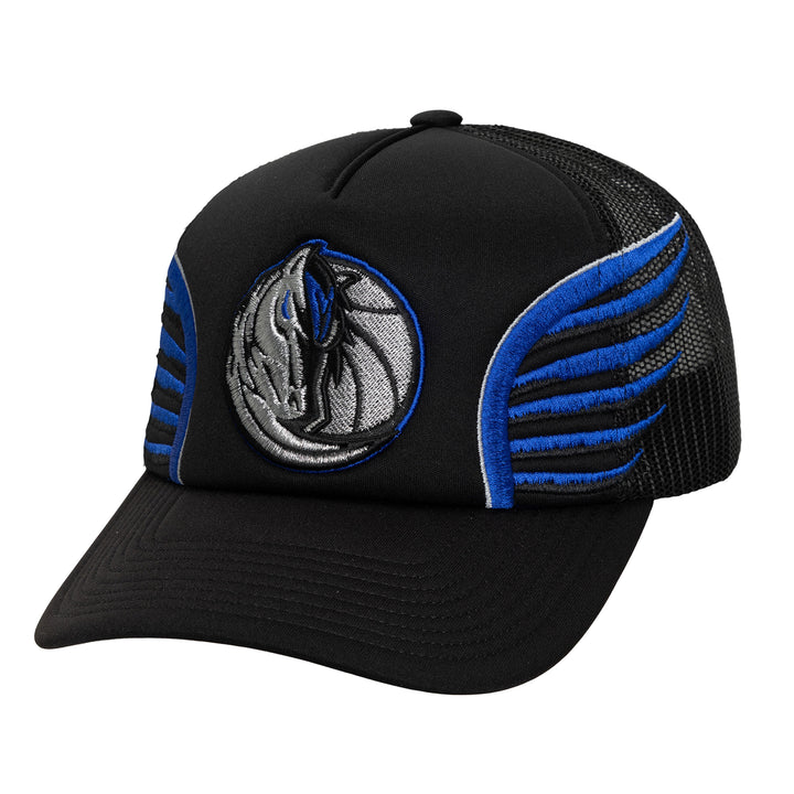 DALLAS MAVERICKS MITCHELL & NESS 2025-26 CITY EDITION BLACK TRUCKER SNAPBACK CAP