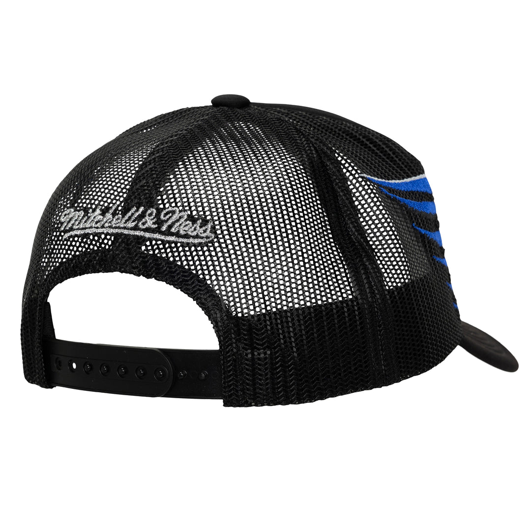 DALLAS MAVERICKS MITCHELL & NESS 2025-26 CITY EDITION BLACK TRUCKER SNAPBACK CAP