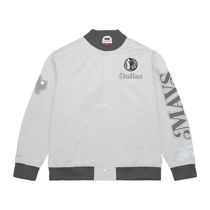 DALLAS MAVERICKS MITCHELL & NESS CITY EDITION 2024-25 WHITE TEXAS SATIN JACKET