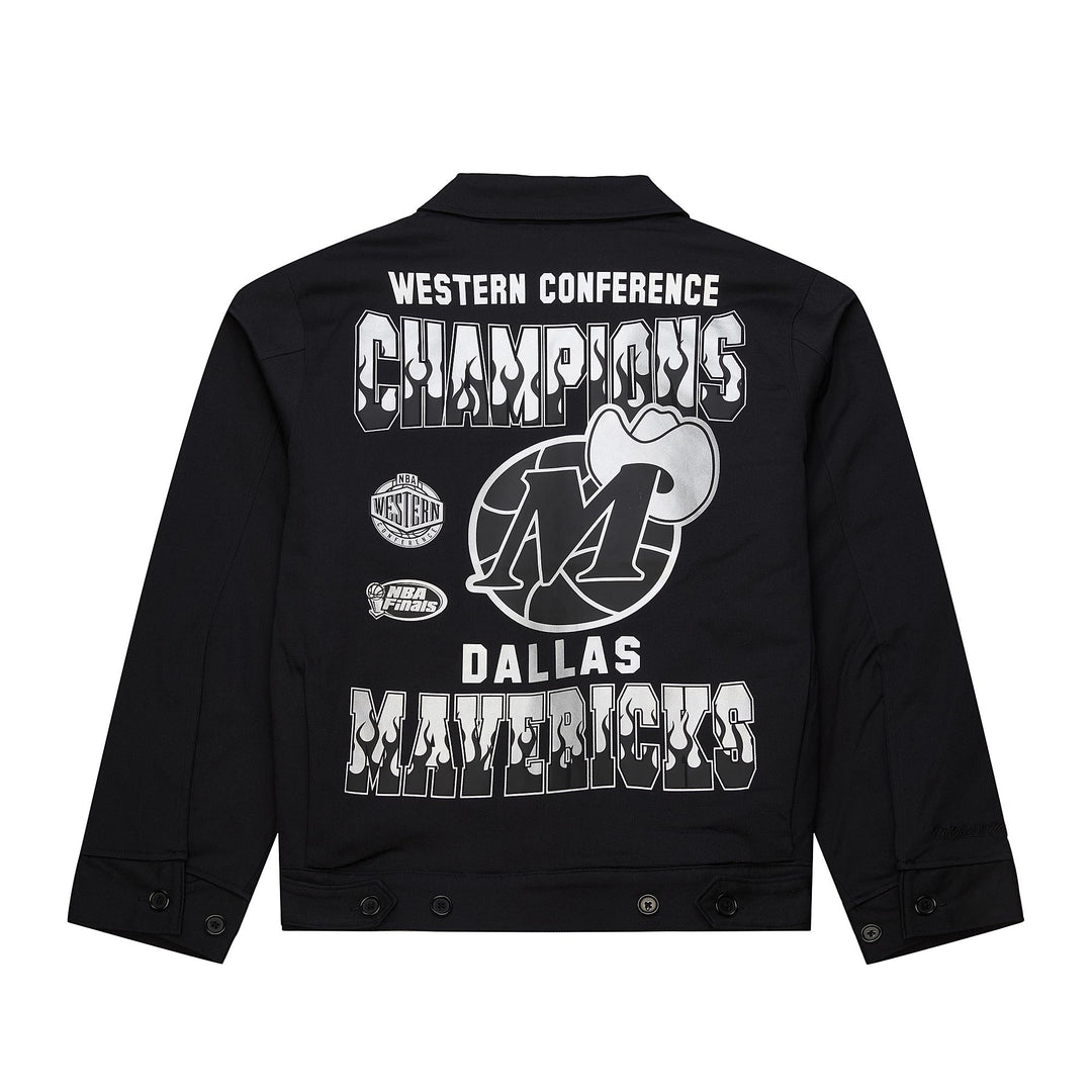 DALLAS MAVERICKS MITCHELL & NESS BLACK WORKMAN JACKET