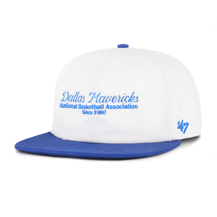 Dallas Mavericks 47 Brand White Scripted Snapback Cap