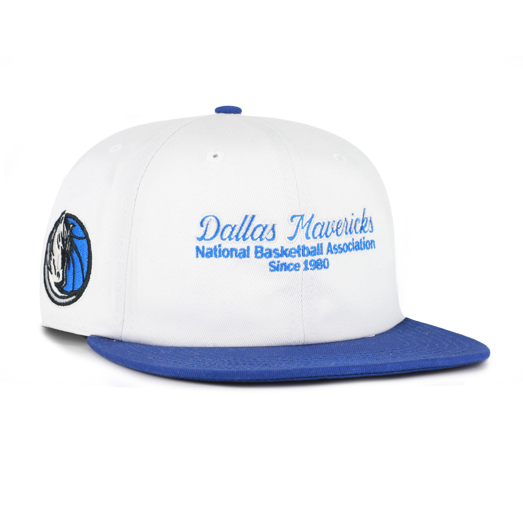 Dallas Mavericks 47 Brand White Scripted Snapback Cap