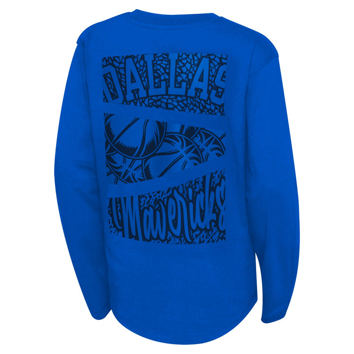 DALLAS MAVERICKS NIKE OUTERSTUFF KIDS ROYAL LONG SLEEVE GRAPHIC TOP