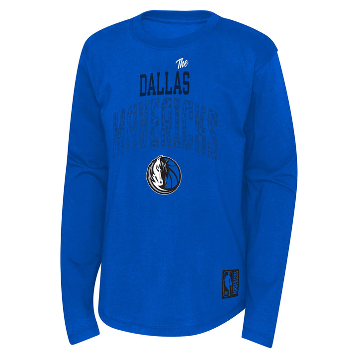 DALLAS MAVERICKS NIKE OUTERSTUFF KIDS ROYAL LONG SLEEVE GRAPHIC TOP