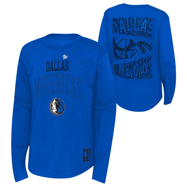 DALLAS MAVERICKS NIKE OUTERSTUFF KIDS ROYAL LONG SLEEVE GRAPHIC TOP