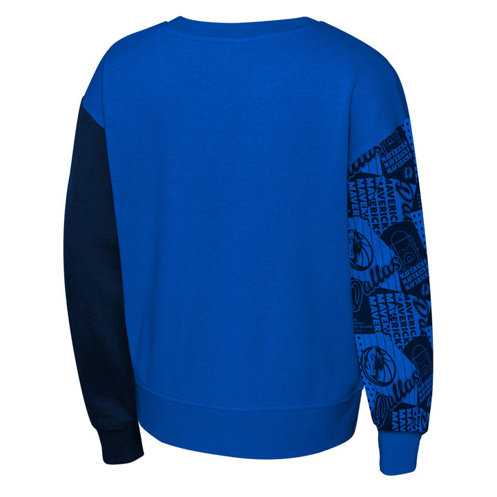 DALLAS MAVERICKS NIKE YOUTH LONG SLEEVE ROYAL BLUE CREW NECK