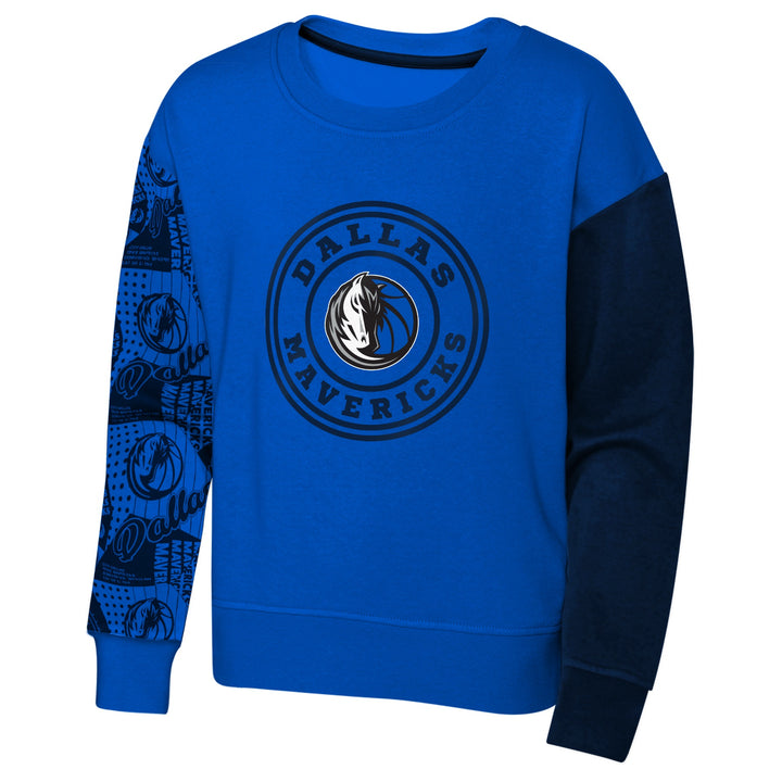 DALLAS MAVERICKS NIKE YOUTH LONG SLEEVE ROYAL BLUE CREW NECK