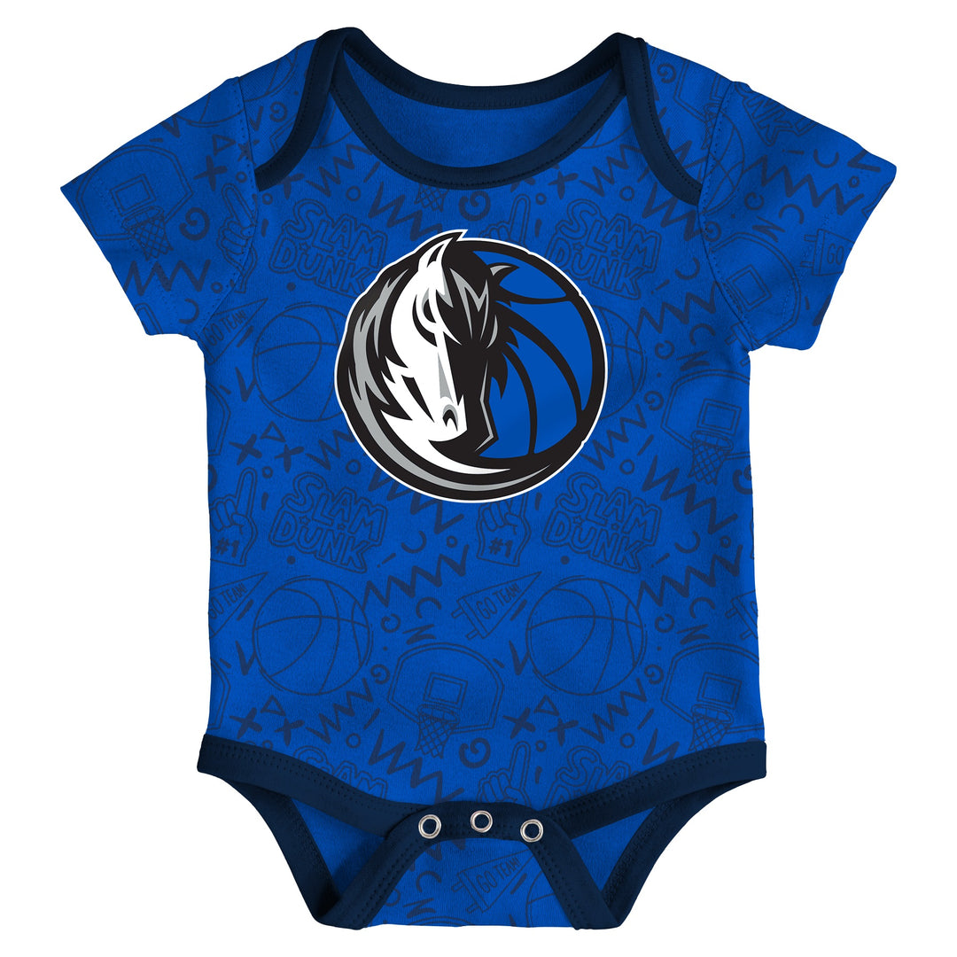 DALLAS MAVERICKS NIKE OUTERSTUFF INFANT NEW FAN SLAM DUNK ONESIES SET