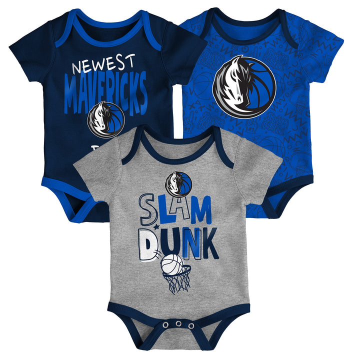 DALLAS MAVERICKS NIKE OUTERSTUFF INFANT NEW FAN SLAM DUNK ONESIES SET